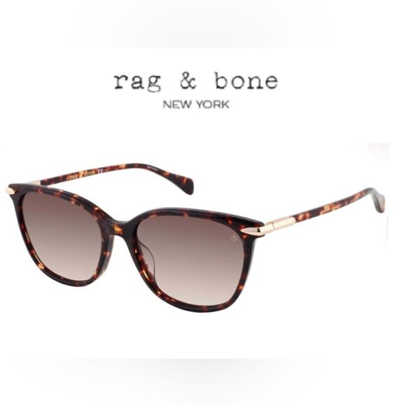RAG & Bone Polarized Sunglasses RNB1035/ Semi Cat Eye Mocha size 55-17 md-lg NWT - Picture 3 of 12